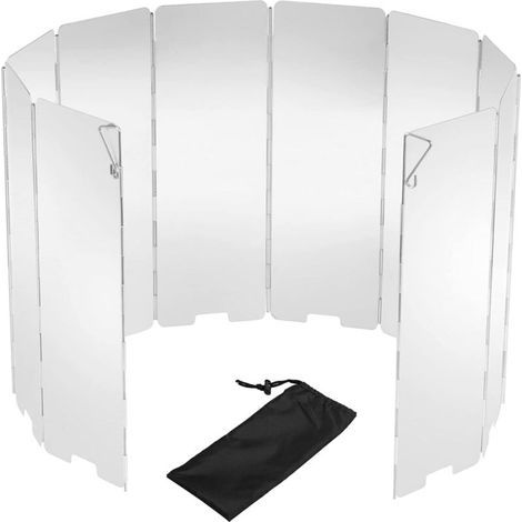 10 Plaques Pare-Vent Pliable en Aluminium Pare-Brise pour Rechaud de Camping Plein Air Pare-Brise pour Cuisinière à Gaz (1/5)
