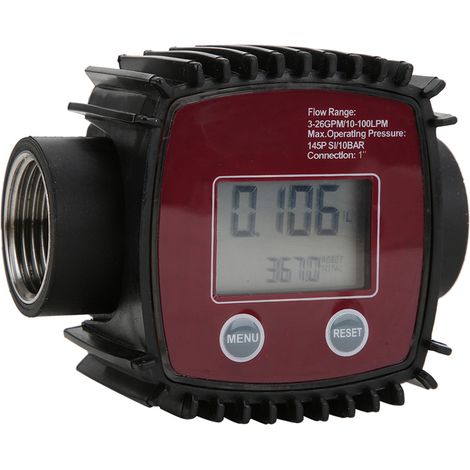 Débitmètre K25 à filetage femelle 1 pouce, affichage numérique, capteur de débit d'eau/liquide, 10-100 L/min (1/5)