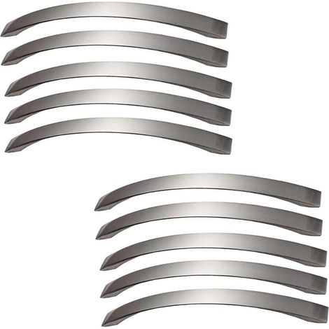 10er-Pack Küchenschrankgriffe – Gebürstete Aluminiumlegierung – Geeignet für Schränke, Schubladen, Schränke (Lochabstand 160 mm)