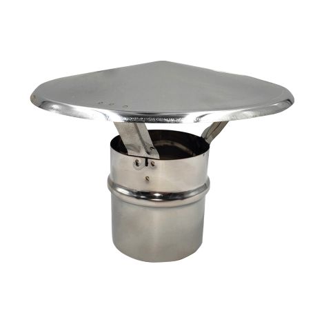 Led Leds – Chapeau de cheminée inox aile 130 mm – Raccordement mâle pour poêle – Hauteur 13 cm – Conçu pour conduits de fumée