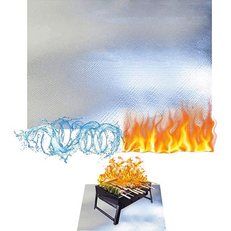 Tapis de brasero, tapis ignifuge, coussin d'isolation thermique pour barbecue de piquenique, tapis de gril réutilisable résistant aux hautes températures, tapis de protection de l'herbe pour barbecue (1/5)