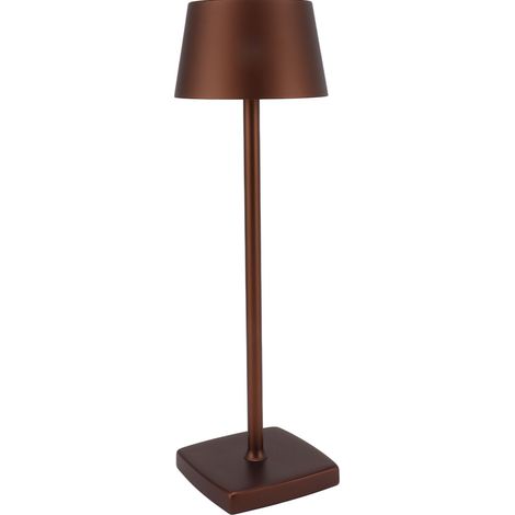 Kabellose LED-Tischleuchte mit Touch-Schalter, dimmbar, dimmbar, mit Ladestation, braun (1/5)