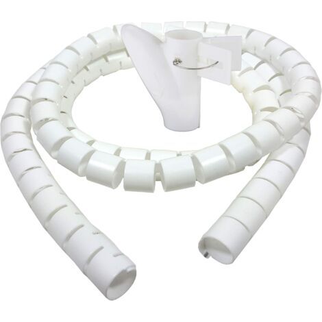 3 m Kabelkanal für den Schreibtisch, Kabelschutzschlauch, Aufwickelschlauch, flexibler Spiralschlauch, geeignet für 22-mm-Kabel – Weiß (1/4)