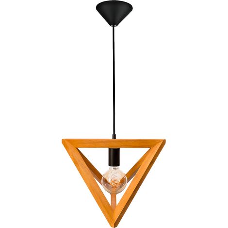 Suspension design Legno 133cm réglable bois naturel compatible LED (1/4)