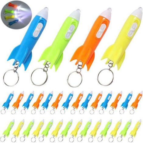 Mini Lampe De Poche Fusée - LED Porte-Clés Enfants - 30 Pièces - PVC Sécurisé - Pour Activités Extérieures Et Cadeaux (1/5)