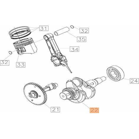 Albero motore generatore modelli PGE23iS ORIGINALE EMAK L66152500
