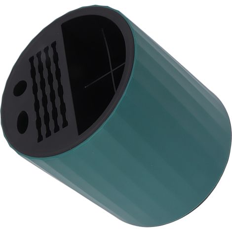 Porte-couteaux cylindrique, rotation à 360°, avec plusieurs emplacements, compatible avec couteaux, baguettes, cuillères et fourchettes, vert (1/5)