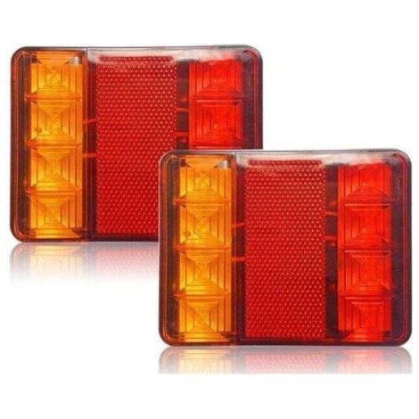 Éclairage et réflecteurs pour remorque, 2 Pièces 12 V LED Feux Arriere, Feux Arrières Multifonctionnel pour Tracteur Camion Remorque