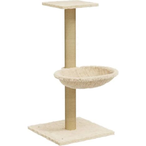 Tiragraffi per gatti Mobili per arrampicata su torre Tiragraffi piattaforma da arrampicata con tiragraffi in sisal 74 cm crema 020022438