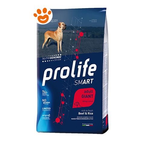 Prolife Dog Smart Adult Giant Manzo e Riso  - Prolife Dog Smart Adult Giant Manzo e Riso - Sacco Da 12 Kg