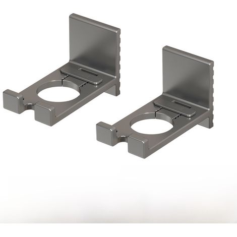 Lot de 2 supports de rangement gris anthracite pour gel douche, sans perçage, pour shampoing et savon pour les mains.