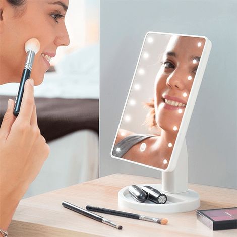 Espejo de maquillaje con luz LED (1/4)