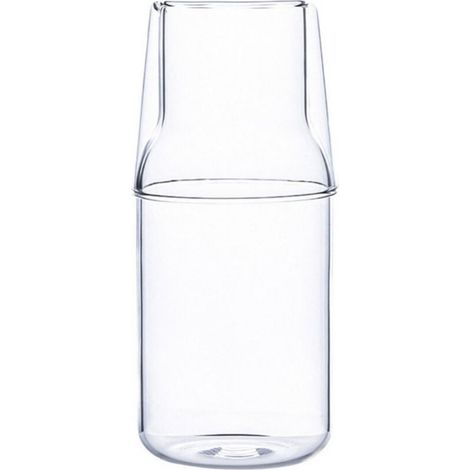 Bouilloire En Verre - Set De Verres À Boisson Pour Chevet Salle De Bain Cuisine - Hauteur 15 cm Et 17 cm - Lot De 2 Pièces (1/5)