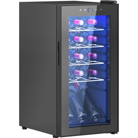 HOMCOM Cantinetta Frigo per 15 Bottiglie di Vino con Ripiani Regolabili Nero (1/5)