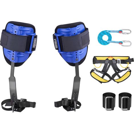 Crampons d'escalade d'arbre réglables, équipement robuste en acier avec sangles et harnais, capacité 159 kg, pour arboristes, cueillette de fruits et chasse. (1/5)