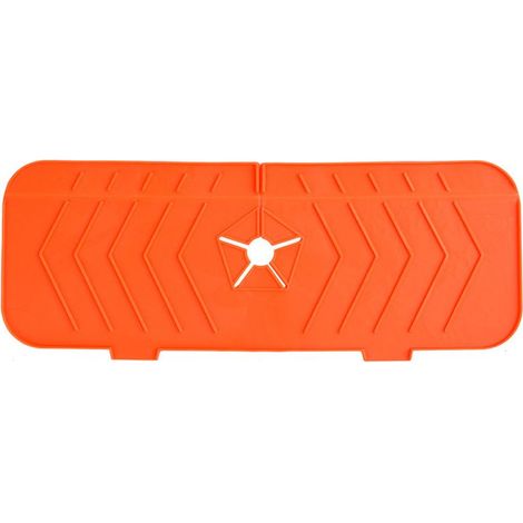 Tapis de Robinet en Silicone, Attrape-Éclaboussures de Robinet, Tampons de Robinet en Silicone,Protecteur Anti-éclaboussures pour Cuisine, Salle de Bain, Tapis d'évier Orange (1/5)
