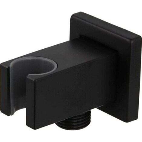 Duschhalterung mit 1/2"-Wandanschlussbogen aus mattschwarzem Messing