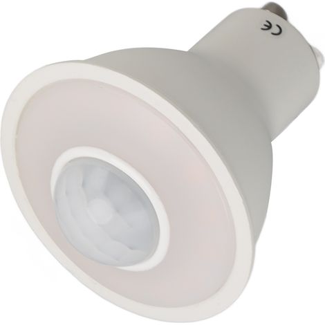 Ampoule GU10 à infrarouge, à détection de présence, pour plafonnier, couloir ou lampe de porche. Lumière chaude 3000 K, 5 W, 500 lm, 100-240 V CA. (1/5)