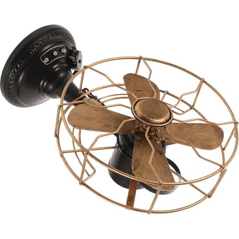 Ventilateur Décoratif Vintage en Fer, Ornement Rétro pour Décoration Intérieure, Pièce Maîtresse Élégante Style Classique et Intemporel (1/5)