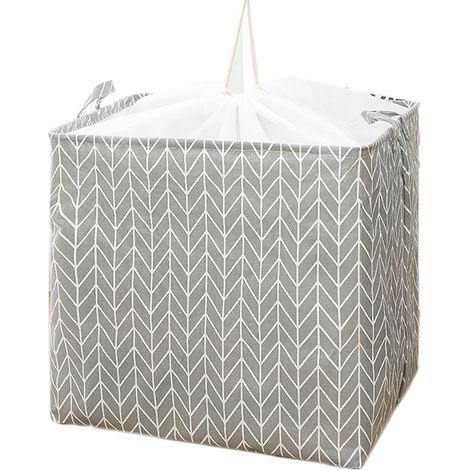 Panier De Rangement Cubique - 50 X 40 X 50 Cm - Fermeture À Cordon - Pliable - Pour Chambre Salle De Bain - 1 Pièce (1/5)