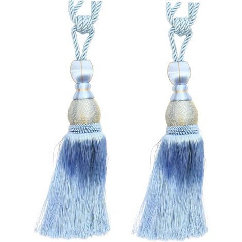 2 Stück Tennisquasten-Anhänger mit Fransen, Schlüsselanhänger-Accessoires, Heimdekoration für goldene Vorhänge, Heimornament-Quasten, Verdunkelungsvorhänge, Pompons, langlebig (1/5)