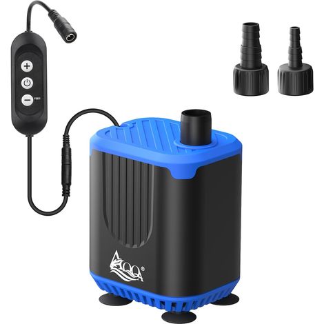 Pompe submersible 900L/H avec contrôleur, 4 débits réglables, mode alimentation, 10W silencieuse (1/4)