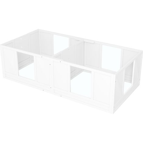 Caisse de transport pour chiots, avec panneaux transparents, conception à 2 compartiments, pour petits chiens