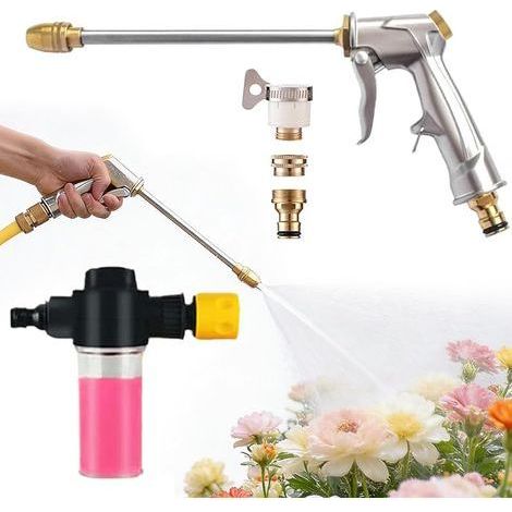 Hochdruckdüse für Gartenschläuche. Kompaktes Auto-Sprühgerät mit einstellbaren Sprühmustern – Multifunktionaler Hochdruckreiniger für die Fahrzeugpflege. (1/5)