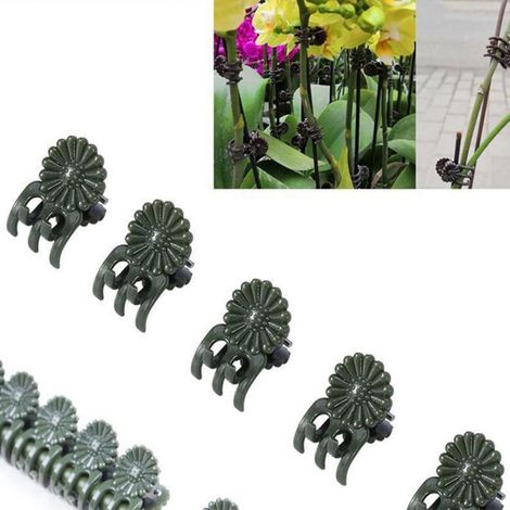50 pcs attaches plantes plastique clip fixation tige pour orchidée tomate jardinage (1/2)