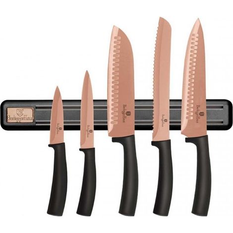 Zestaw 5 noży kuchennych Z listwą berlinger haus BH-2614 oro rosa (1/3)