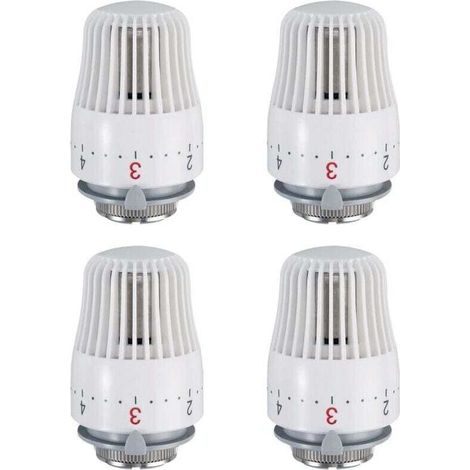 Set of 4 thermostatic heads, replacement head for M30 x 1.5 radiator valve, thermostatic radiator valve (1/5)