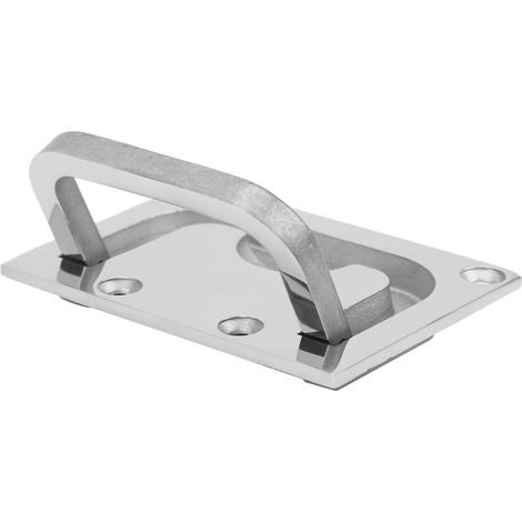 Poignée de tirage encastrée 76mm carrée en acier inoxydable 316 poli, anneau de levage pour trappes de pont bateau, armoires et portes (1/5)