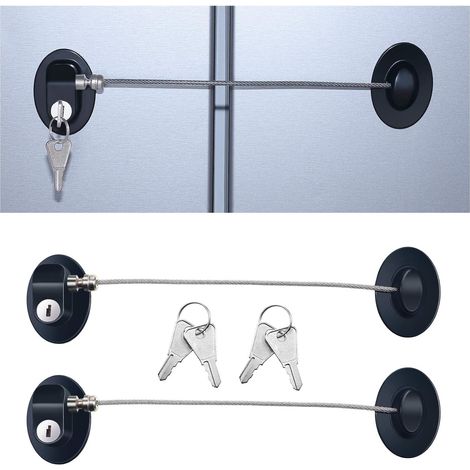 Filiyano-Lot de 3 verrous de porte de réfrigérateur, verrou auto-adhésif robuste, verrou de porte de congélateur, verrou de tiroir à dossiers, verrou (1/5)