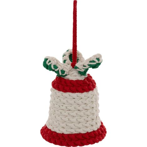 Oggetto cloche décor houx coton crochet h.9cm bianco - Feeric lights & christmas (1/4)