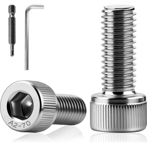 25 Pièces Vis Cylindriques M6 x 40 mm Vis à Tête Cylindrique Acier Inoxydable A2 V2A Boulon à Six Pans Creux M6 Boulon Btr Allen et Embout pour Machines Industrielles Réparation de Meubles (1/5)