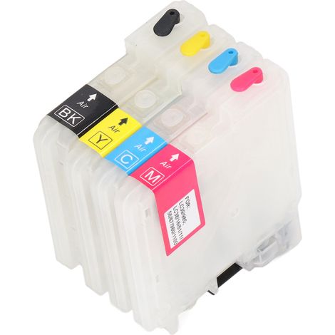 Kompatible 4-Farben-Tintenpatronen LC38BK LC38C, 4er-Pack Ersatzpatronen für Tintenstrahldrucker, Druckzubehör, Schwarz, Cyan, Magenta, Gelb (1/5)