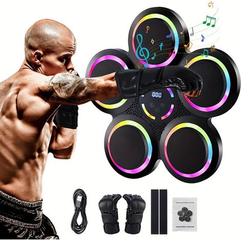 Machine De Boxe Musicale - Bluetooth - 9 Vitesses Ajustables - Installation Murale Portable - Gants Inclus (1/5)