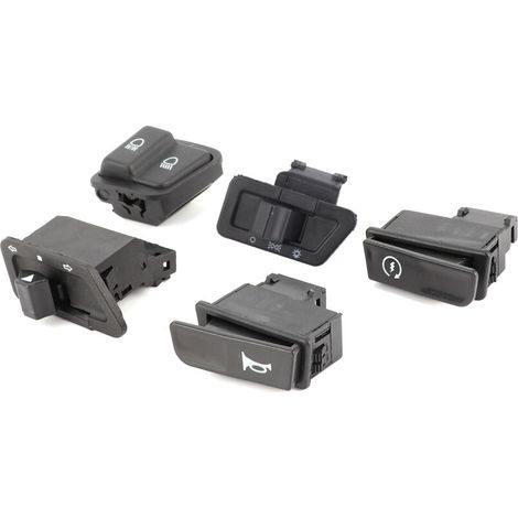 Kit de boutons de clignotants de klaxon de phare de faisceau haut et bas de démarreur de moto adapté pour GY6 125CC 5 pièces (1/5)