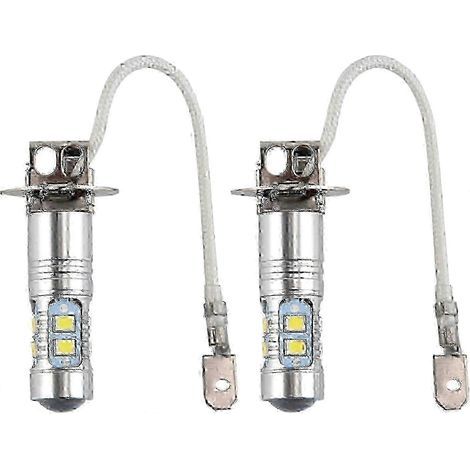 ampoules LED blanches ultra-lumineuses H3 pour feux de brouillard, kit de conversion de phares 12V-24V CC (1/5)