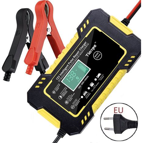 12V 6A Intelligent Battery Charger, Battery Charger Maintainer and Automatic Repair Function for Car Motorcycle Truck (1/5)
