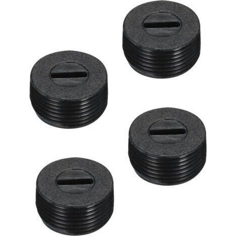 Plastic Brush Holder Cap for Electric Motor, Black Thread, 15mm/0.59in Outer Diameter, 8mm/0.31in Height, Pack of 4 (1/4)