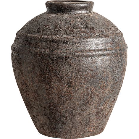 Vase vintage en céramique brune - brun patiné (1/2)