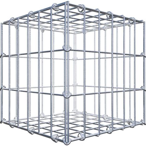 Gabiondeco - Gabion 30 cm x 30 cm x 30 cm (L x H x P). mailles 5 x 10 cm. Fermeture par anneaux en c - Made in Germany