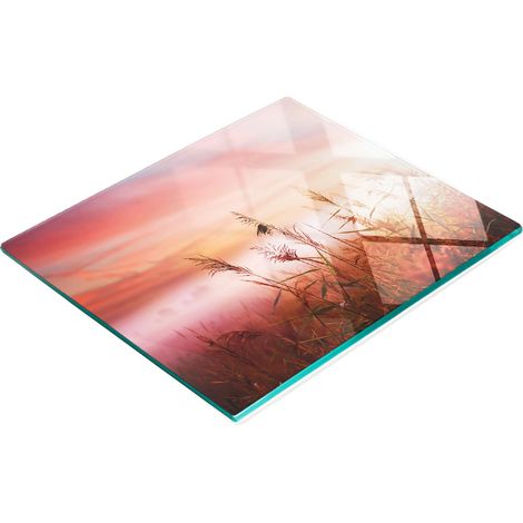 Tabla de cocina de vidrio templado con gr谩fico decorativo de niebla matutina, 60x52 cm. (1/5)