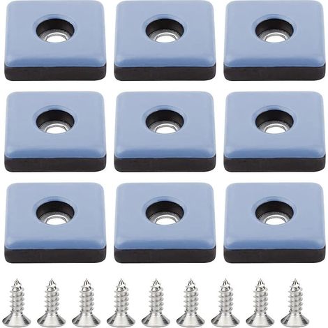 24 patins de meubles en téflon - Protections de pieds de chaise de 25 mm avec vis, coussinets amortisseurs en PTFE pour sols en bois, parfaits pour les chaises de bureau (1/5)
