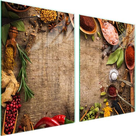 Plaque de protection en verre pour poêle 2x45x52 Cuisine (1/5)