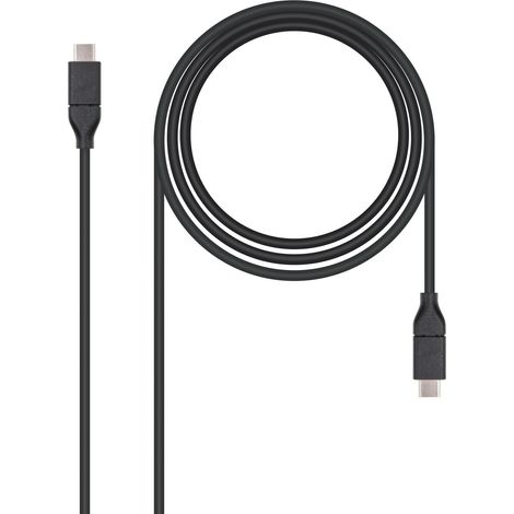 Cable USB 3.1 Nanocable 10.01.4101/ USB Tipo-C Macho - USB Tipo-C Macho/ 1m/ Negro (1/3)