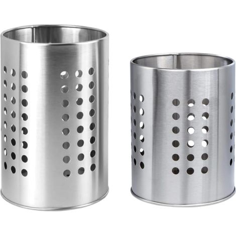 Round Stainless Steel Chopstick Holder, 2 Pieces Rust-Proof Cutlery Holder Stainless Steel Utensil Holder Utensil Pot Storage Holder Suitable for Storage Gadgets (1/5)