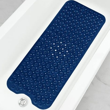 Tappetino da bagno e doccia extra lungo, antiscivolo (99 x 41 cm), lavabile in lavatrice, con ventose e fori di drenaggio per il bagno - Crezuo
