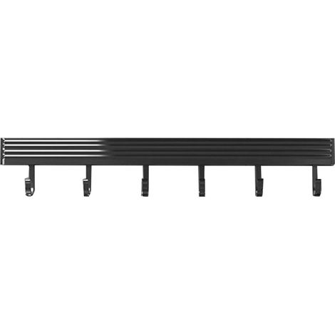 30 cm langer Küchenwandhaken aus Aluminium mit 6 Haken, stabiler Halt, kein Bohren erforderlich, multifunktionale Aufbewahrung für Küchenutensilien (1/5)